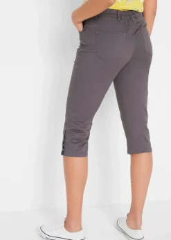 Damen bonprix Bekleidung·Kleider|Hosen|Baumwoll-Capri-Hose mit Bequembund und Knöpfen