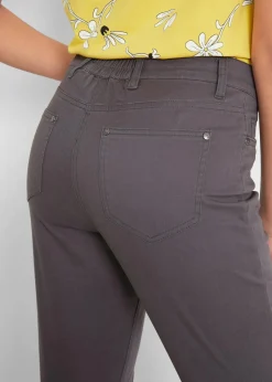 Damen bonprix Bekleidung·Kleider|Hosen|Baumwoll-Capri-Hose mit Bequembund und Knöpfen