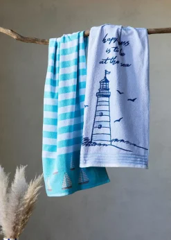 bonprix Handtücher|Baumwollhandtuch mit Bootmotiv