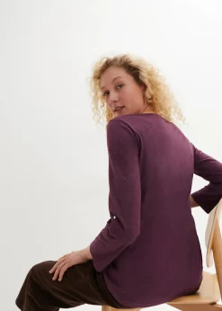Online Baumwoll-Henleyshirt mit Knopfleiste Damen Shirts & Tops
