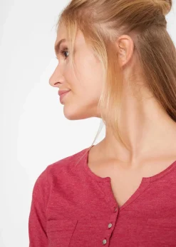 Best Baumwoll-Henleyshirt mit Knopfleiste Damen Shirts & Tops