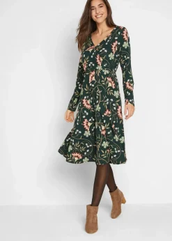 Sale Baumwoll-Jerseykleid in Wickeloptik Damen Bekleidung·Pullover & Strickjacken|Kleider