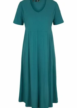 Damen bonprix Kleider|Bekleidung·Pullover & Strickjacken|Baumwoll-Jerseykleid, Midilänge