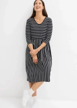Damen bonprix Bekleidung·Pullover & Strickjacken|Kleider|Baumwoll-Jerseykleid, Midilänge