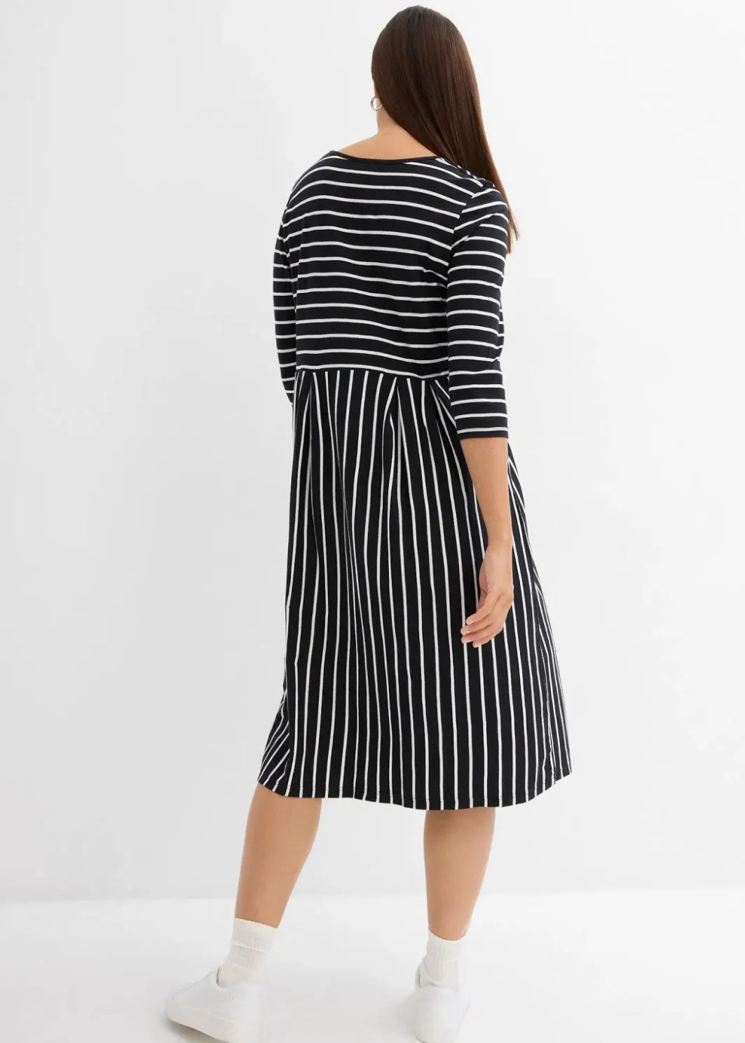 Damen bonprix Bekleidung·Pullover & Strickjacken|Kleider|Baumwoll-Jerseykleid, Midilänge