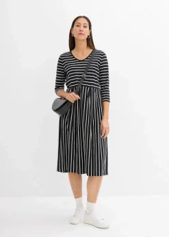 Damen bonprix Bekleidung·Pullover & Strickjacken|Kleider|Baumwoll-Jerseykleid, Midilänge