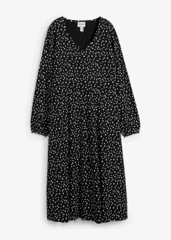 Damen bonprix Kleider|Bekleidung·Pullover & Strickjacken|Baumwoll-Jerseykleid, Midilänge