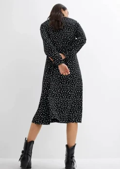Damen bonprix Kleider|Bekleidung·Pullover & Strickjacken|Baumwoll-Jerseykleid, Midilänge