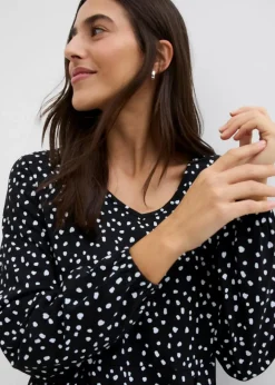 Damen bonprix Kleider|Bekleidung·Pullover & Strickjacken|Baumwoll-Jerseykleid, Midilänge