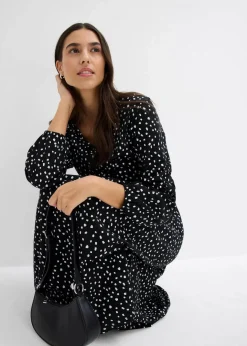 Damen bonprix Kleider|Bekleidung·Pullover & Strickjacken|Baumwoll-Jerseykleid, Midilänge