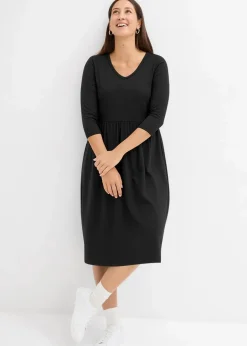 Damen bonprix Nachhaltigere Materialien|Kleider|Baumwoll-Jerseykleid, Midilänge