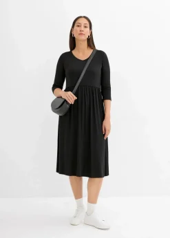 Damen bonprix Nachhaltigere Materialien|Kleider|Baumwoll-Jerseykleid, Midilänge