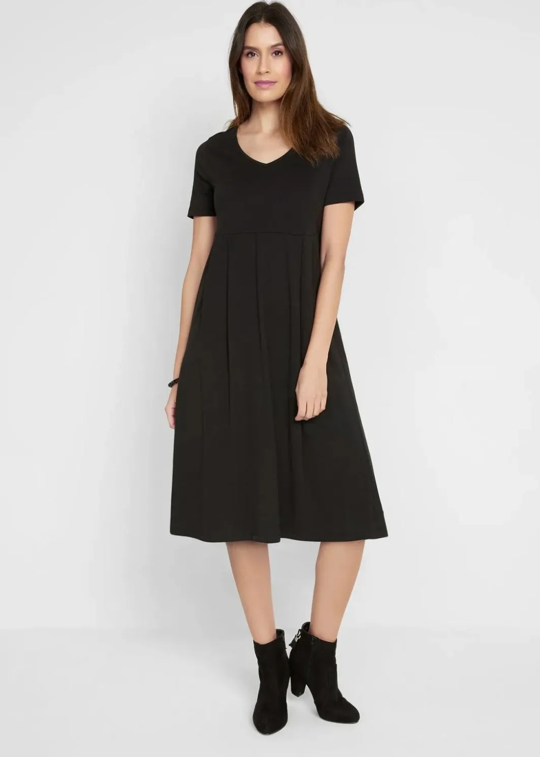 Sale Baumwoll-Jerseykleid, Midilänge Damen Bekleidung·Pullover & Strickjacken|Kleider