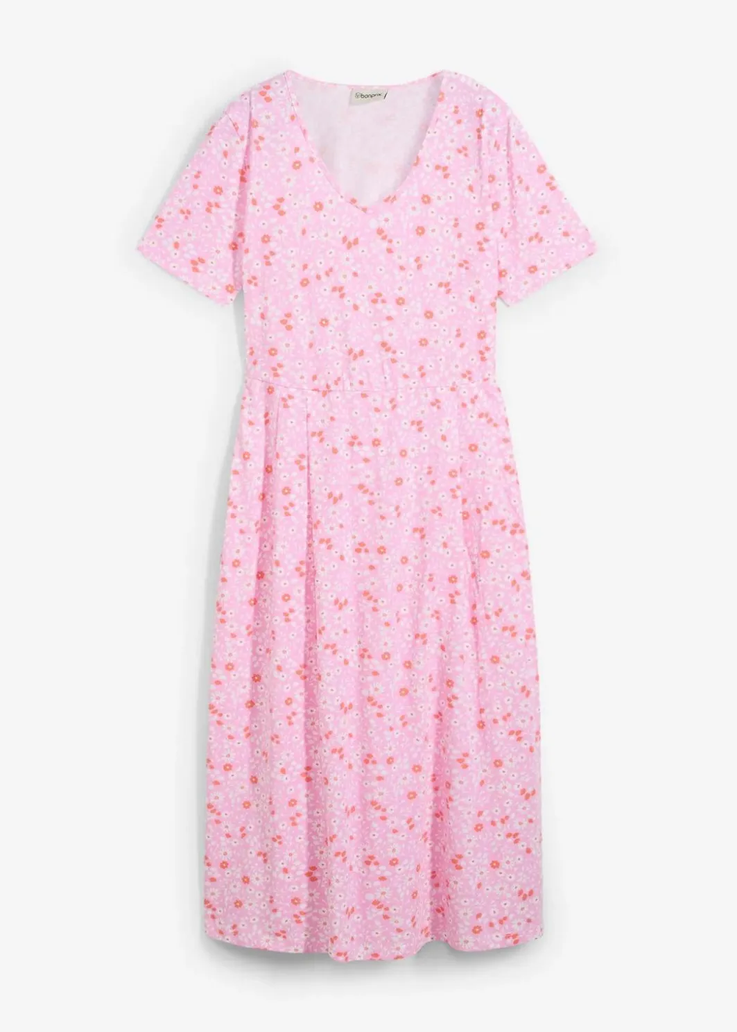 Damen bonprix Kleider|Bekleidung·Pullover & Strickjacken|Baumwoll-Jerseykleid, Midilänge