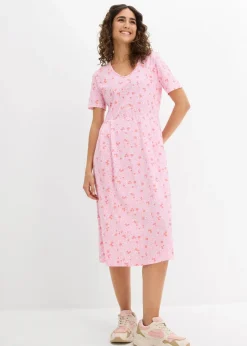 Damen bonprix Kleider|Bekleidung·Pullover & Strickjacken|Baumwoll-Jerseykleid, Midilänge