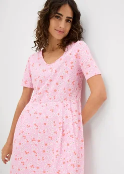Damen bonprix Kleider|Bekleidung·Pullover & Strickjacken|Baumwoll-Jerseykleid, Midilänge