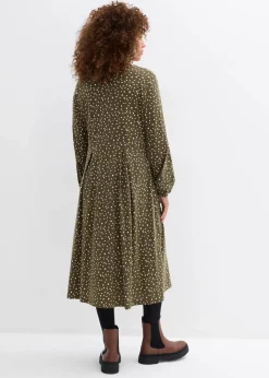 Hot Baumwoll-Jerseykleid, Midilänge Damen Bekleidung·Pullover & Strickjacken|Kleider