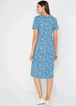 Outlet Baumwoll-Jerseykleid, Midilänge Damen Kleider|Bekleidung·Pullover & Strickjacken