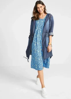 Outlet Baumwoll-Jerseykleid, Midilänge Damen Kleider|Bekleidung·Pullover & Strickjacken