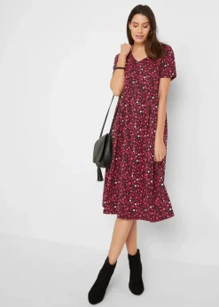 Sale Baumwoll-Jerseykleid, Midilänge Damen Kleider|Bekleidung·Pullover & Strickjacken