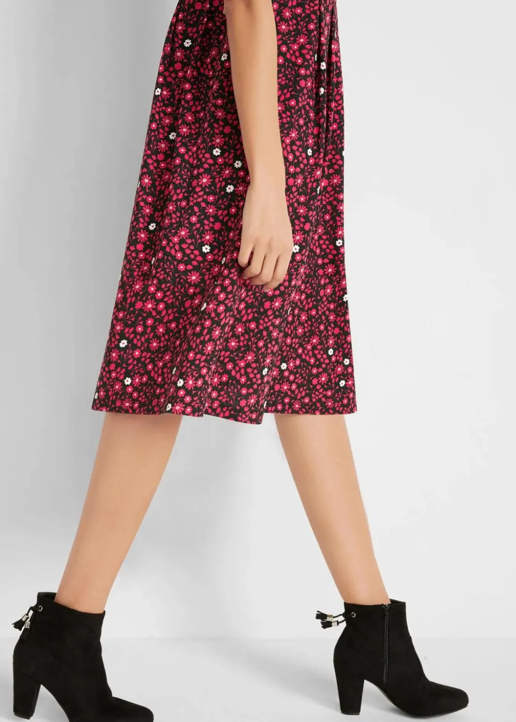 Sale Baumwoll-Jerseykleid, Midilänge Damen Kleider|Bekleidung·Pullover & Strickjacken