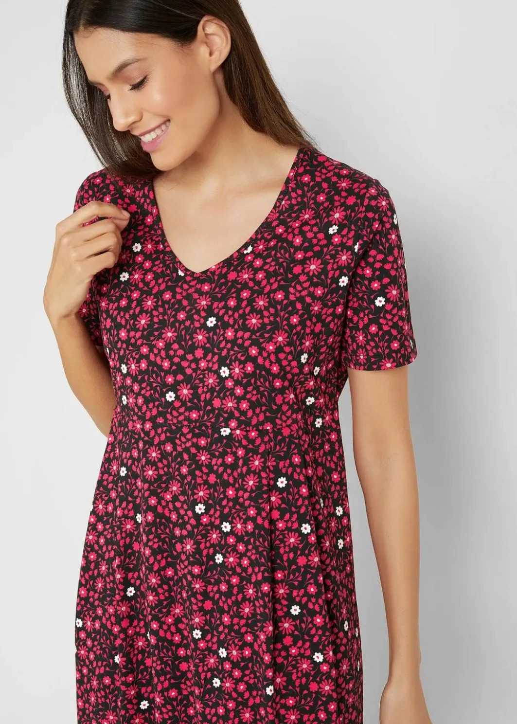 Sale Baumwoll-Jerseykleid, Midilänge Damen Kleider|Bekleidung·Pullover & Strickjacken