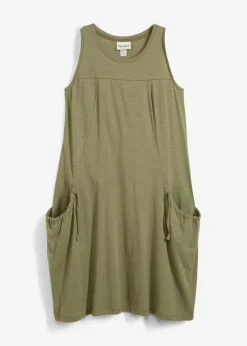 Clearance Baumwoll-Jerseykleid mit Taschen Damen Bekleidung·Pullover & Strickjacken|Kleider