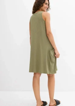Clearance Baumwoll-Jerseykleid mit Taschen Damen Bekleidung·Pullover & Strickjacken|Kleider