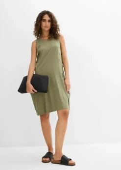 Clearance Baumwoll-Jerseykleid mit Taschen Damen Bekleidung·Pullover & Strickjacken|Kleider