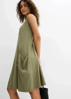 Clearance Baumwoll-Jerseykleid mit Taschen Damen Bekleidung·Pullover & Strickjacken|Kleider