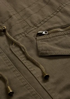 Discount Baumwoll-Kurzparka mit Stehkragen, talliert Damen Jacken & Mäntel|Bekleidung·Hosen