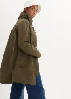 Discount Baumwoll-Kurzparka mit Stehkragen, talliert Damen Jacken & Mäntel|Bekleidung·Hosen