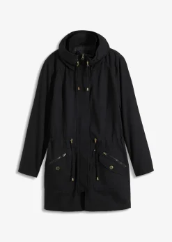 Damen bonprix Jacken & Mäntel|Bekleidung·Hosen|Baumwoll-Kurzparka mit Stehkragen, talliert