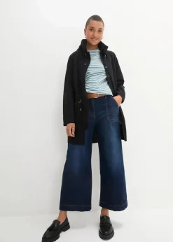 Damen bonprix Jacken & Mäntel|Bekleidung·Hosen|Baumwoll-Kurzparka mit Stehkragen, talliert