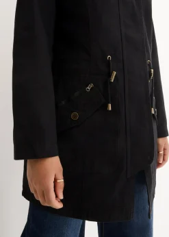 Damen bonprix Jacken & Mäntel|Bekleidung·Hosen|Baumwoll-Kurzparka mit Stehkragen, talliert