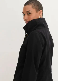 Damen bonprix Jacken & Mäntel|Bekleidung·Hosen|Baumwoll-Kurzparka mit Stehkragen, talliert