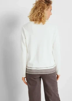 Damen bonprix Shirts & Tops|Nachhaltigere Materialien|Baumwoll-Langarmshirt, 2 in 1-Optik