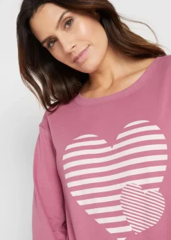 Hot Baumwoll-Langarmshirt, bedruckt Damen Shirts & Tops