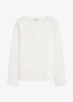 Damen bonprix Shirts & Tops|Baumwoll-Langarmshirt mit Ärmeln aus Popeline