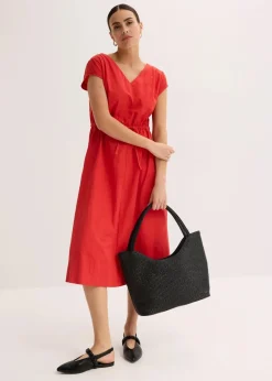Online Baumwoll-Popeline Kleid mit variablem Zugband Damen Kleider|Bekleidung·Pullover & Strickjacken