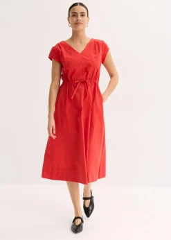 Online Baumwoll-Popeline Kleid mit variablem Zugband Damen Kleider|Bekleidung·Pullover & Strickjacken