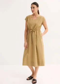 Clearance Baumwoll-Popeline Kleid mit variablem Zugband Damen Bekleidung·Pullover & Strickjacken|Kleider