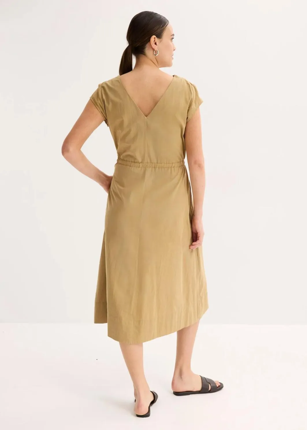 Clearance Baumwoll-Popeline Kleid mit variablem Zugband Damen Bekleidung·Pullover & Strickjacken|Kleider