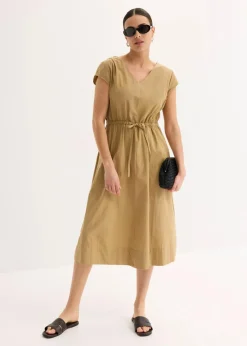 Clearance Baumwoll-Popeline Kleid mit variablem Zugband Damen Bekleidung·Pullover & Strickjacken|Kleider