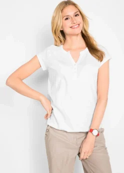 Damen bonprix Shirts & Tops|Baumwoll-Shirt, Kurzarm