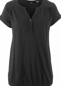 Damen bonprix Shirts & Tops|Baumwoll-Shirt, Kurzarm