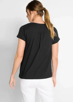 Damen bonprix Shirts & Tops|Baumwoll-Shirt, Kurzarm