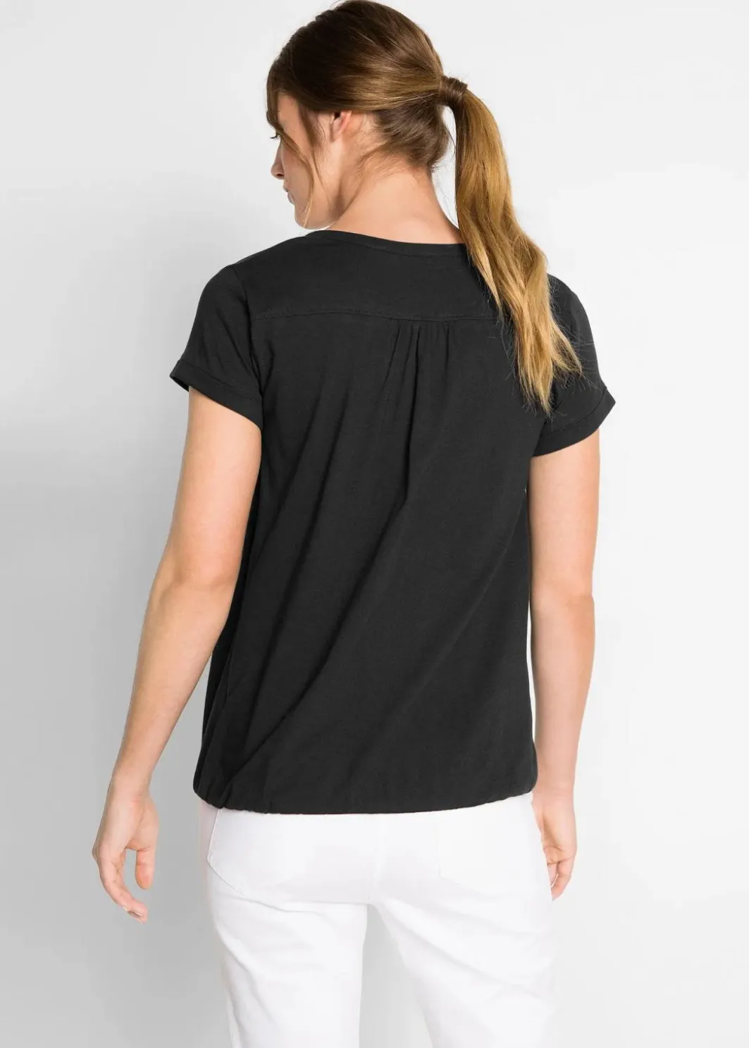 Damen bonprix Shirts & Tops|Baumwoll-Shirt, Kurzarm