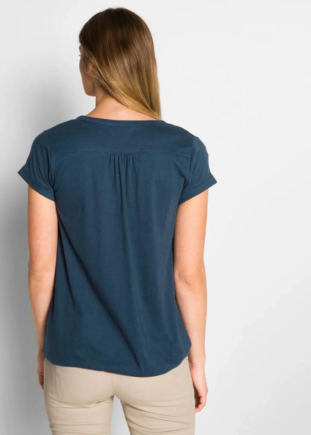 Damen bonprix Shirts & Tops|Baumwoll-Shirt, Kurzarm