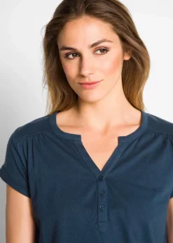Damen bonprix Shirts & Tops|Baumwoll-Shirt, Kurzarm